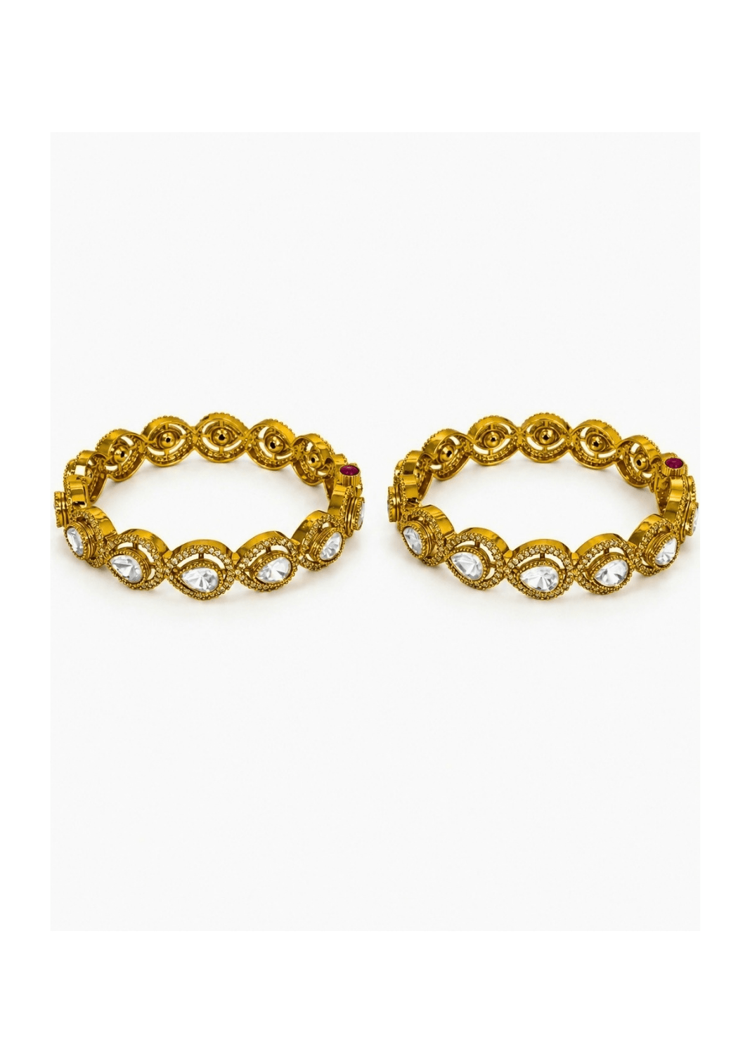 Vivinia By Vidhi Mehra Classic Moissanite Polki Link BanglesFabilicious Fashion