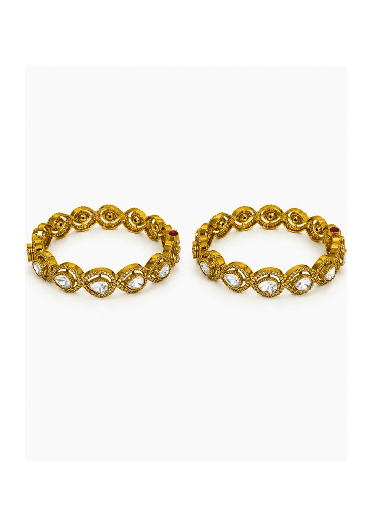 Vivinia By Vidhi Mehra Classic Moissanite Polki Link BanglesFabilicious Fashion