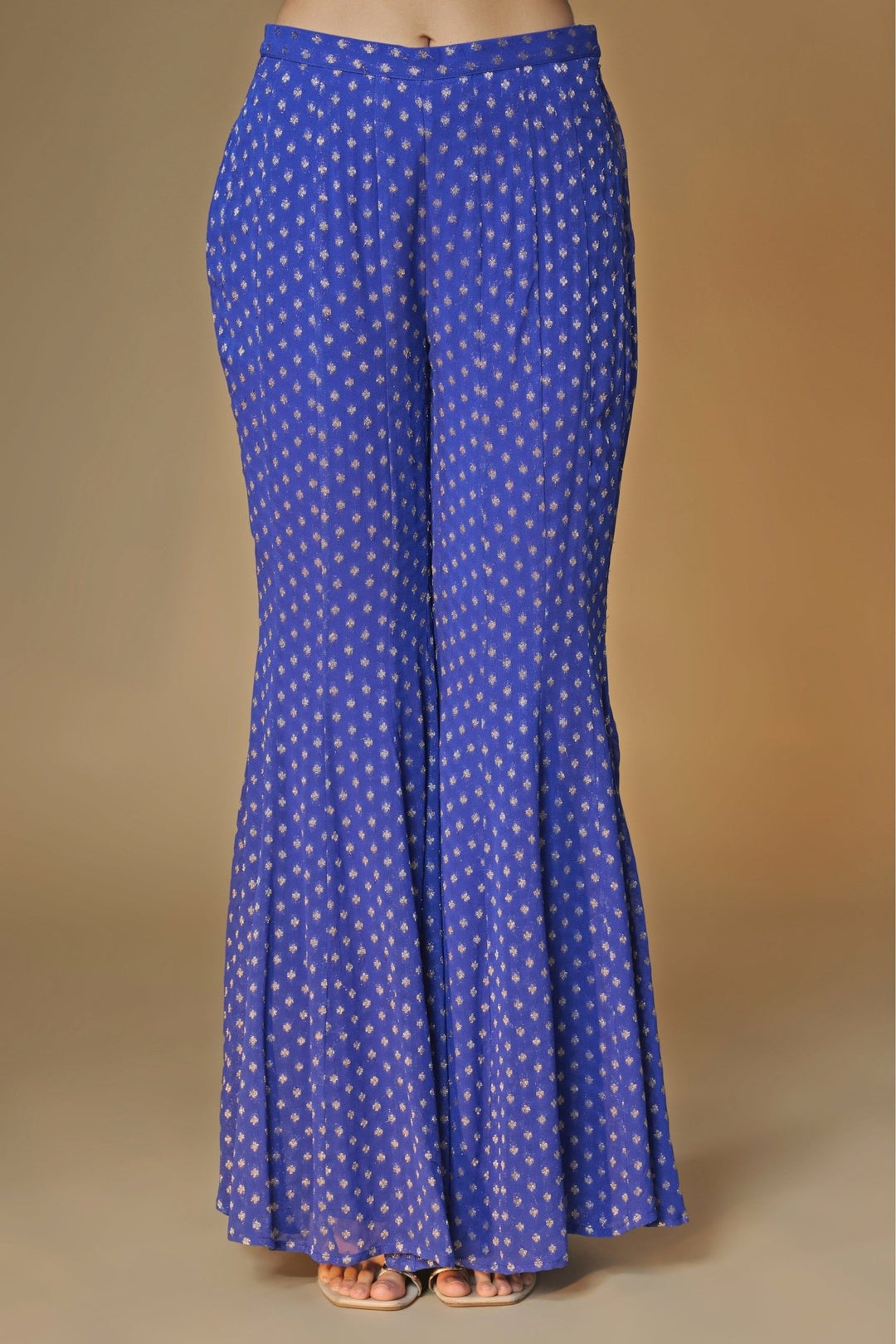 Renee Label Cobalt Blue Banarasi Silk Kurta Sharara SetFabilicious Fashion