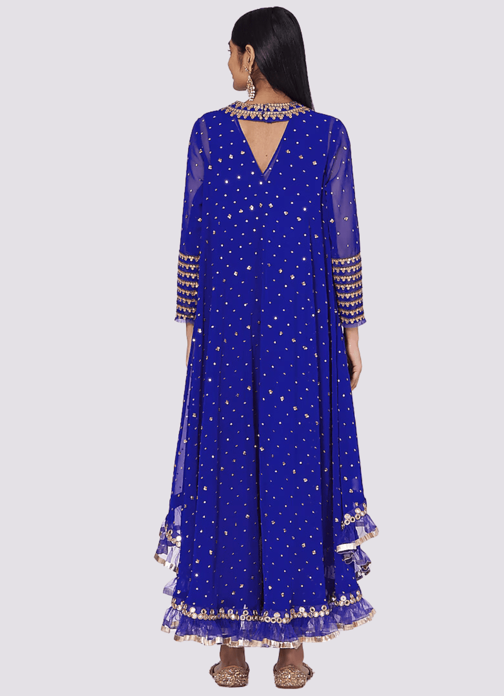Cobalt Blue High Low Kurta Set Vvani by Vani Vats - Fabilicious Fashion