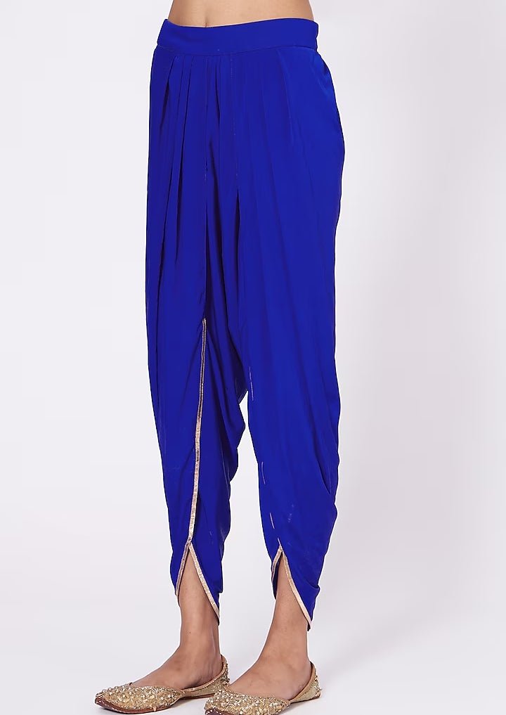 Cobalt Blue High Low Kurta Set Vvani by Vani Vats - Fabilicious Fashion