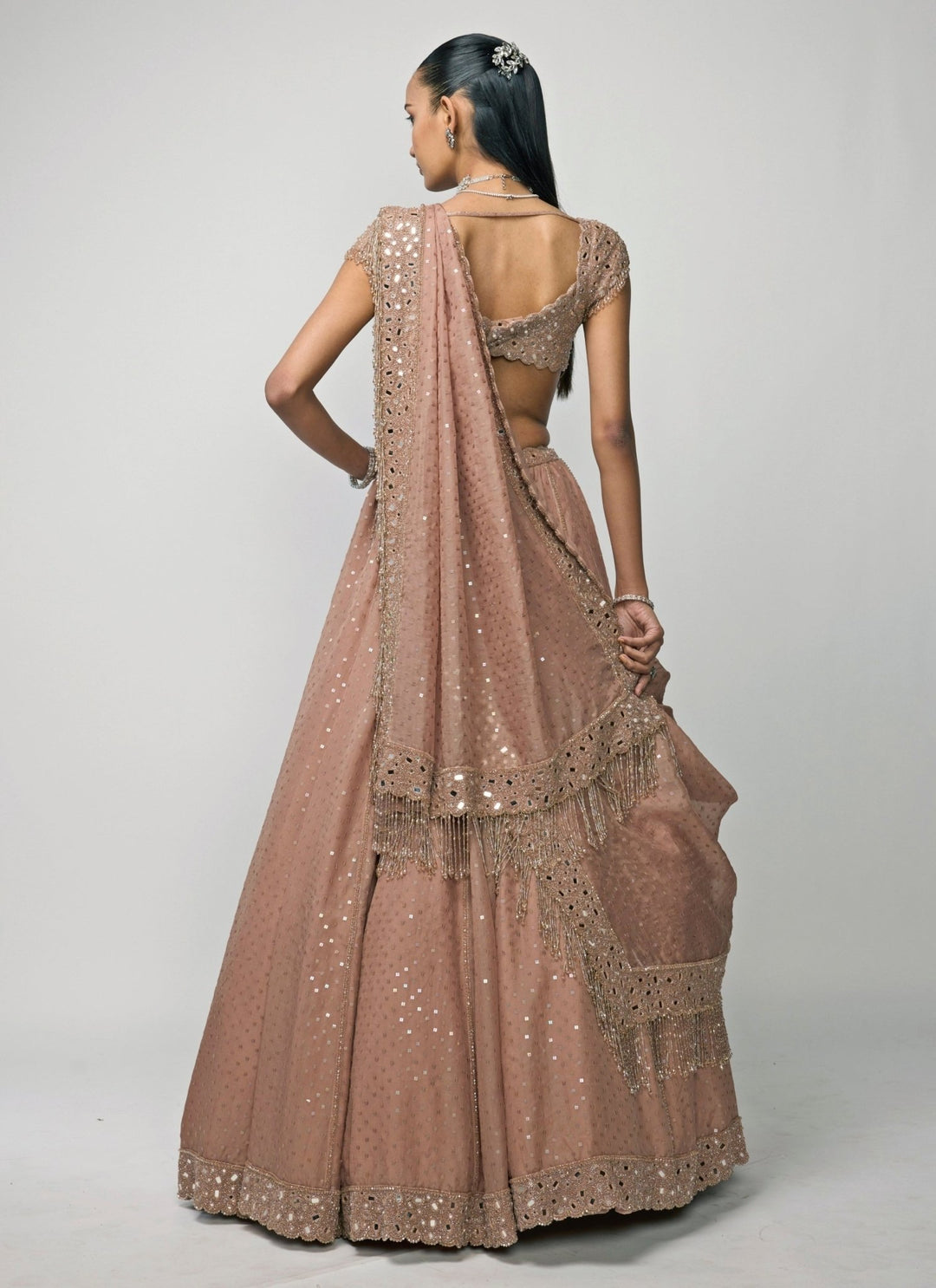 Vvani by Vani Vats Copper Brown Organza Lehenga SetFabilicious Fashion