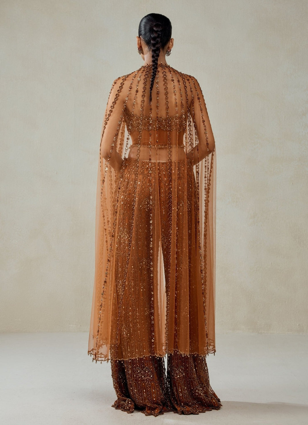 Nitika Gujral Copper Soft Net Blouse Sharara SetFabilicious Fashion