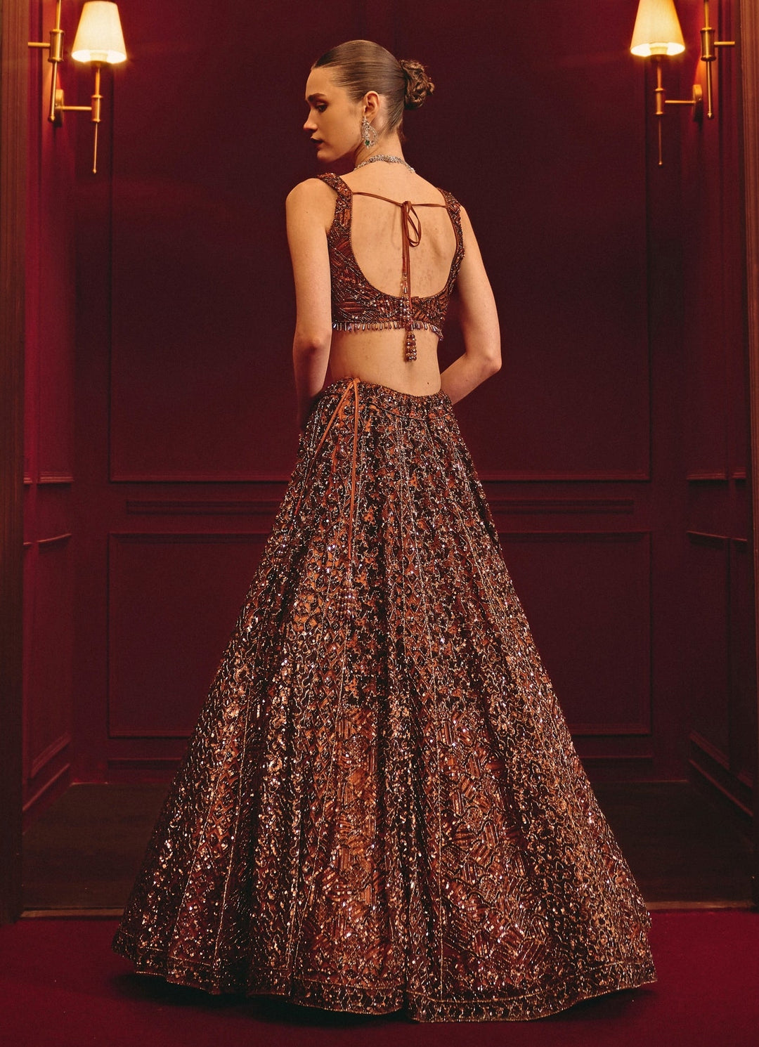 Angad Singh Copper Soft Net Bridal LehengaFabilicious Fashion