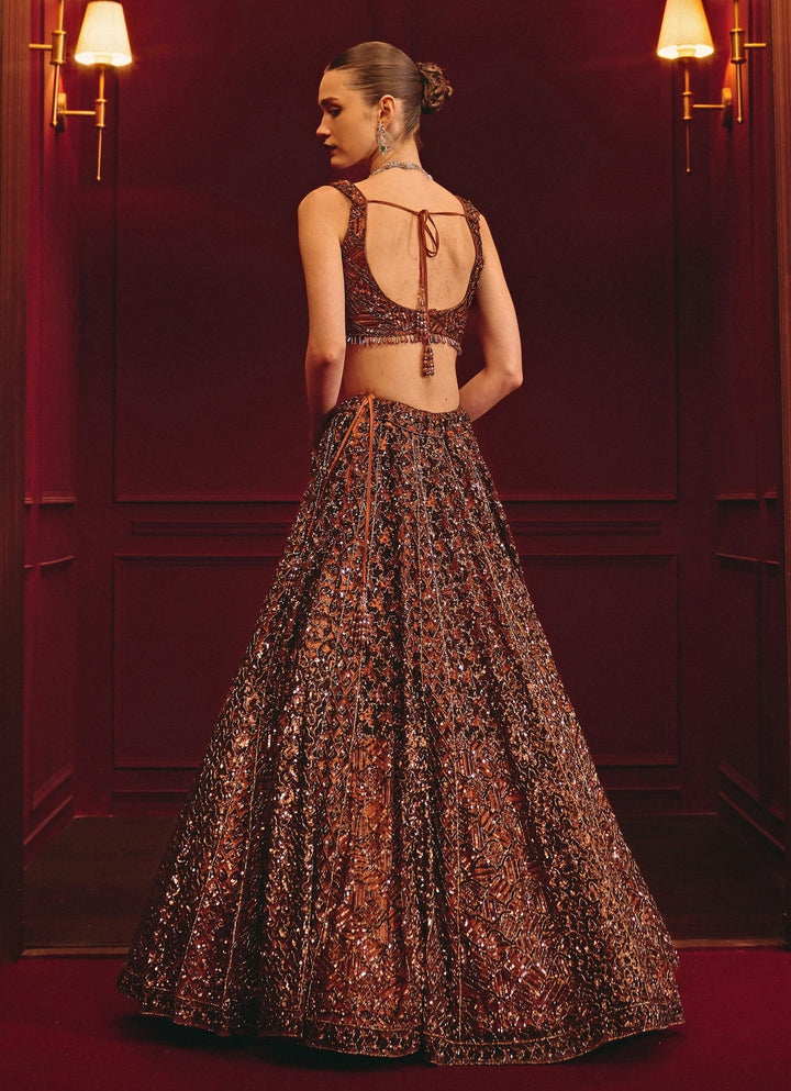 Angad Singh Copper Soft Net Bridal LehengaFabilicious Fashion