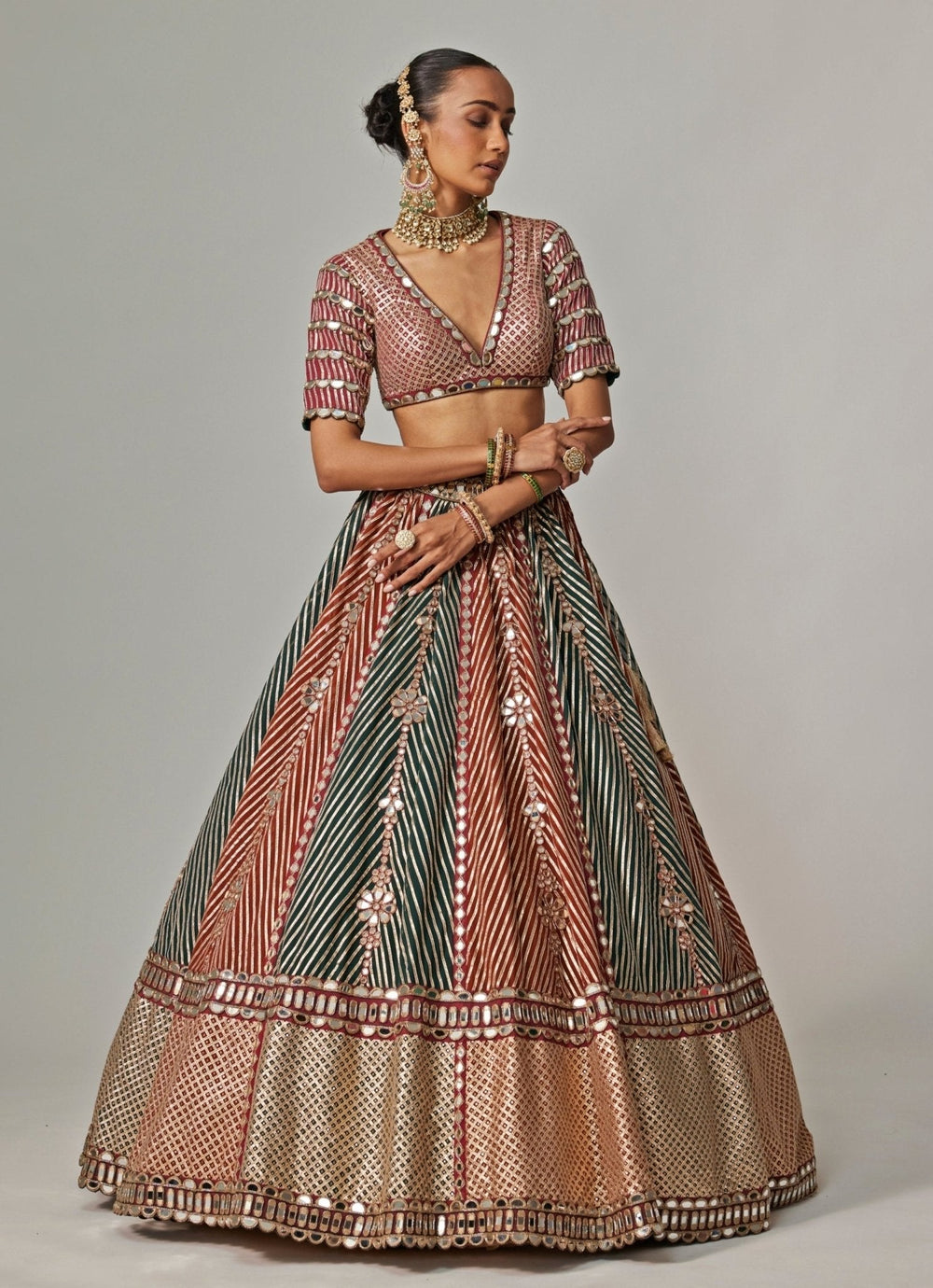 Vvani by Vani Vats Cranberry Red Embroidered Bridal Lehenga With Double DupattaFabilicious Fashion