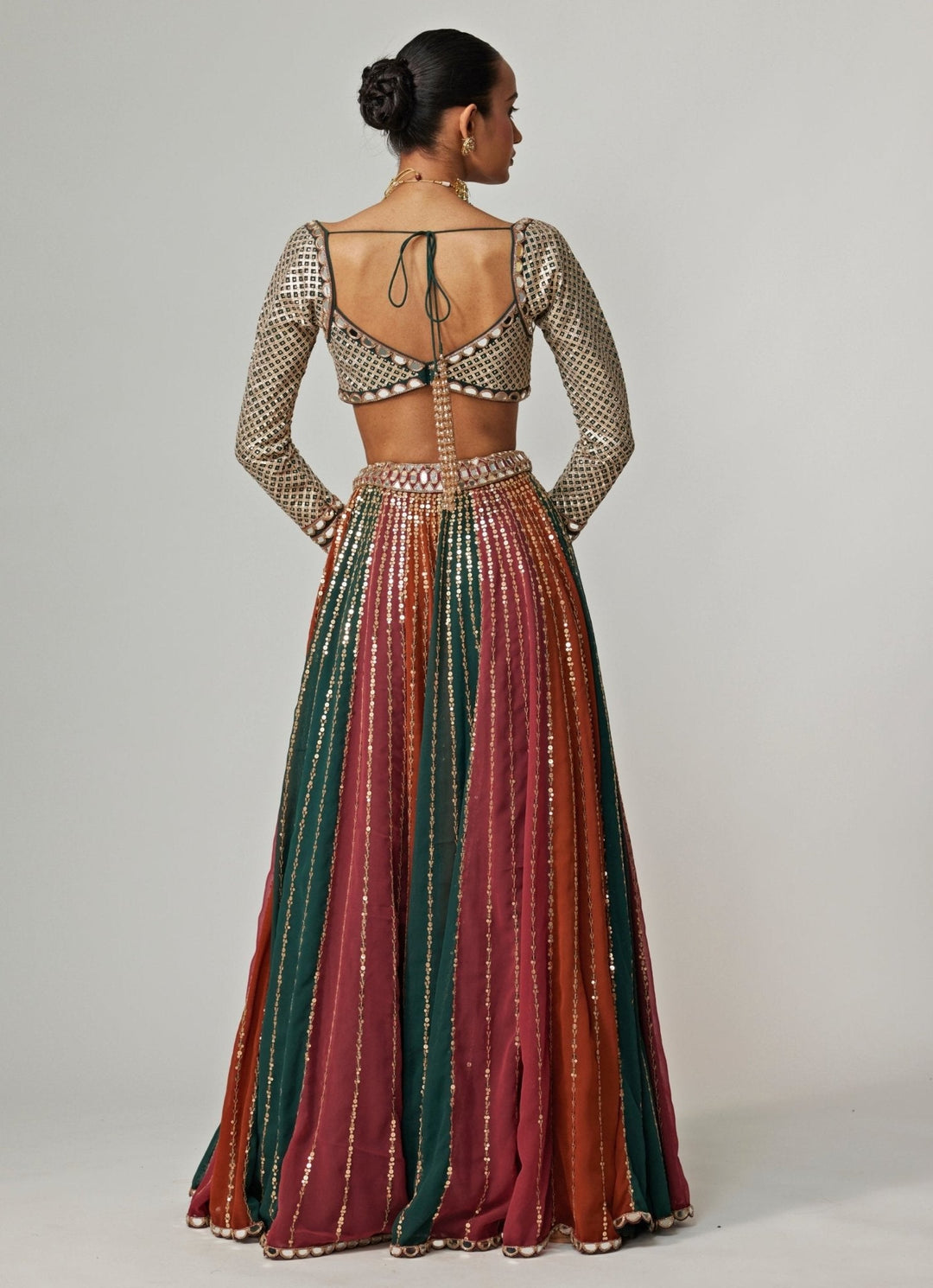 Cranberry Red Sequins Embroidered Lehenga Pants Set Vvani by Vani Vats - Fabilicious Fashion