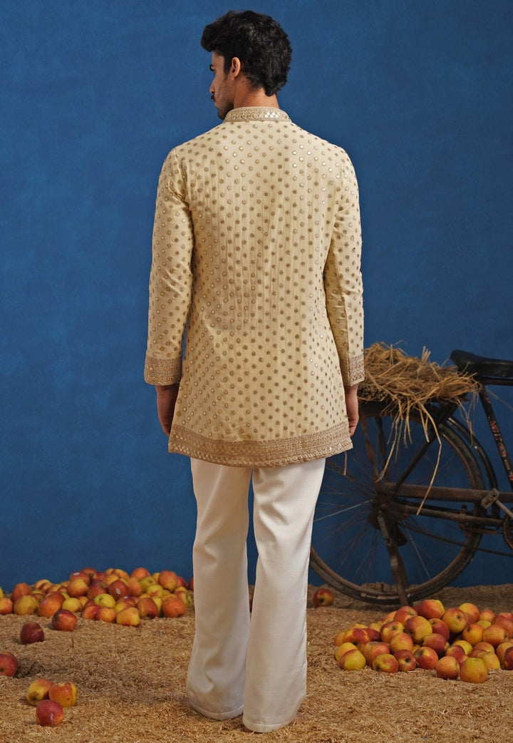 Cream Georgette Short Kurta Set Kalpraag - Fabilicious Fashion