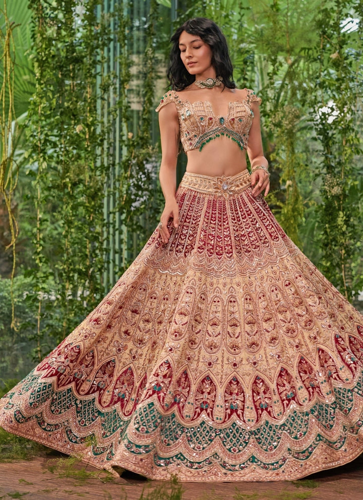 Jigar and Nikita Cream Silk Bridal Lehenga SetFabilicious Fashion