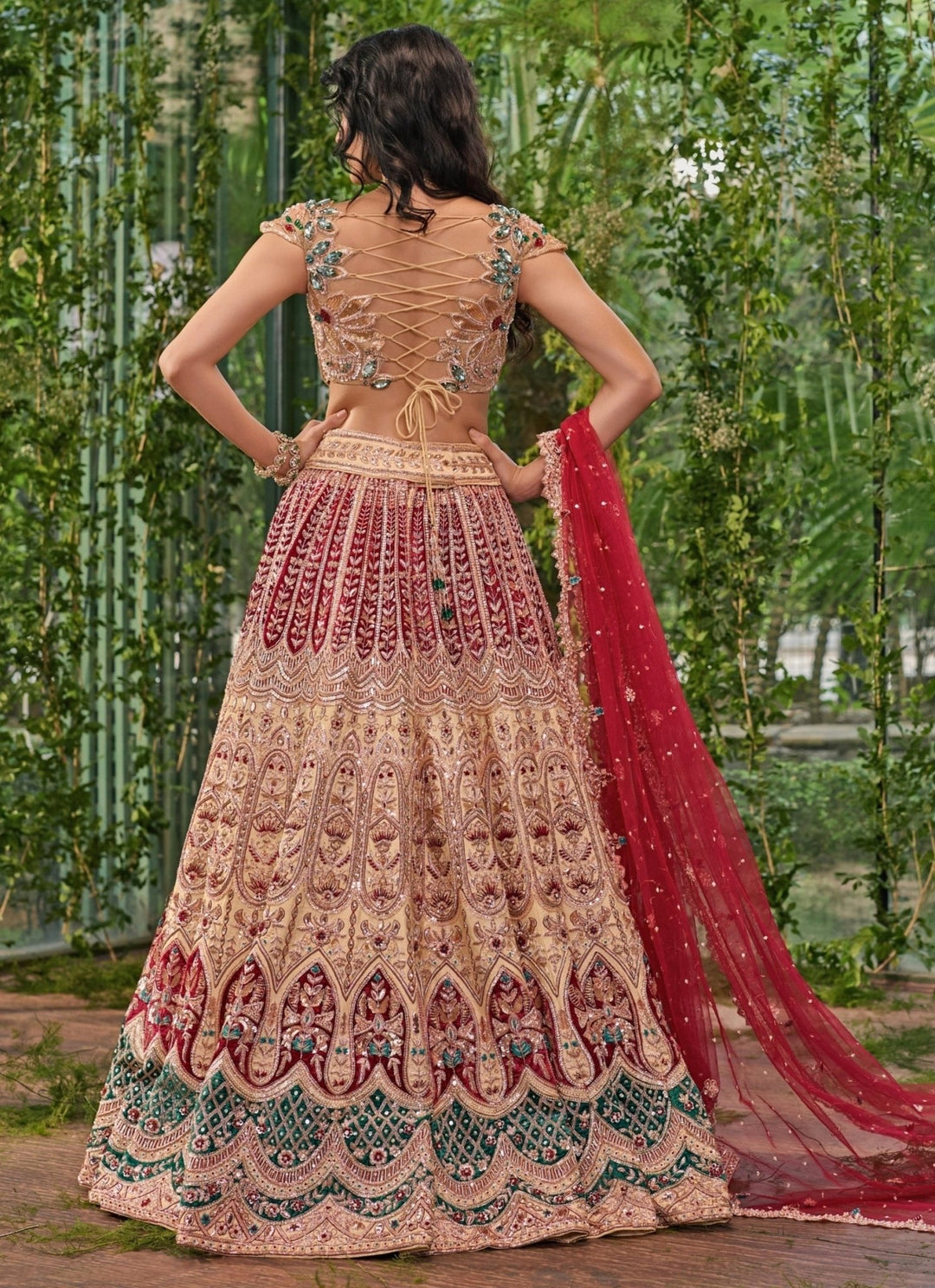 Jigar and Nikita Cream Silk Bridal Lehenga SetFabilicious Fashion