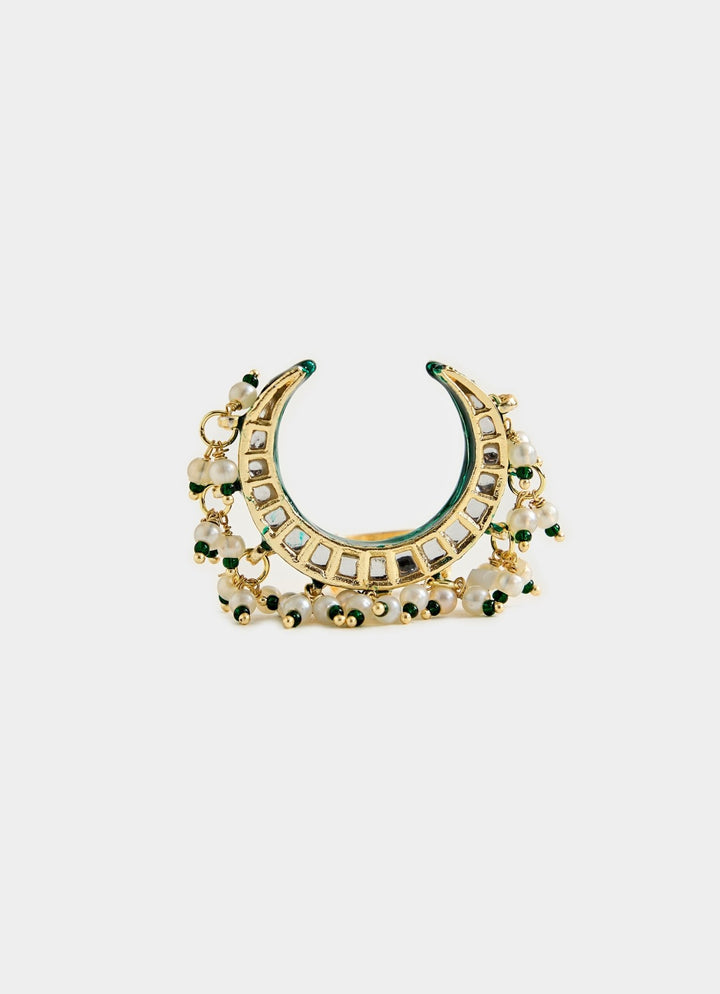 Crescent Kundan Statement Ring Vivinia By Vidhi Mehra - Fabilicious Fashion