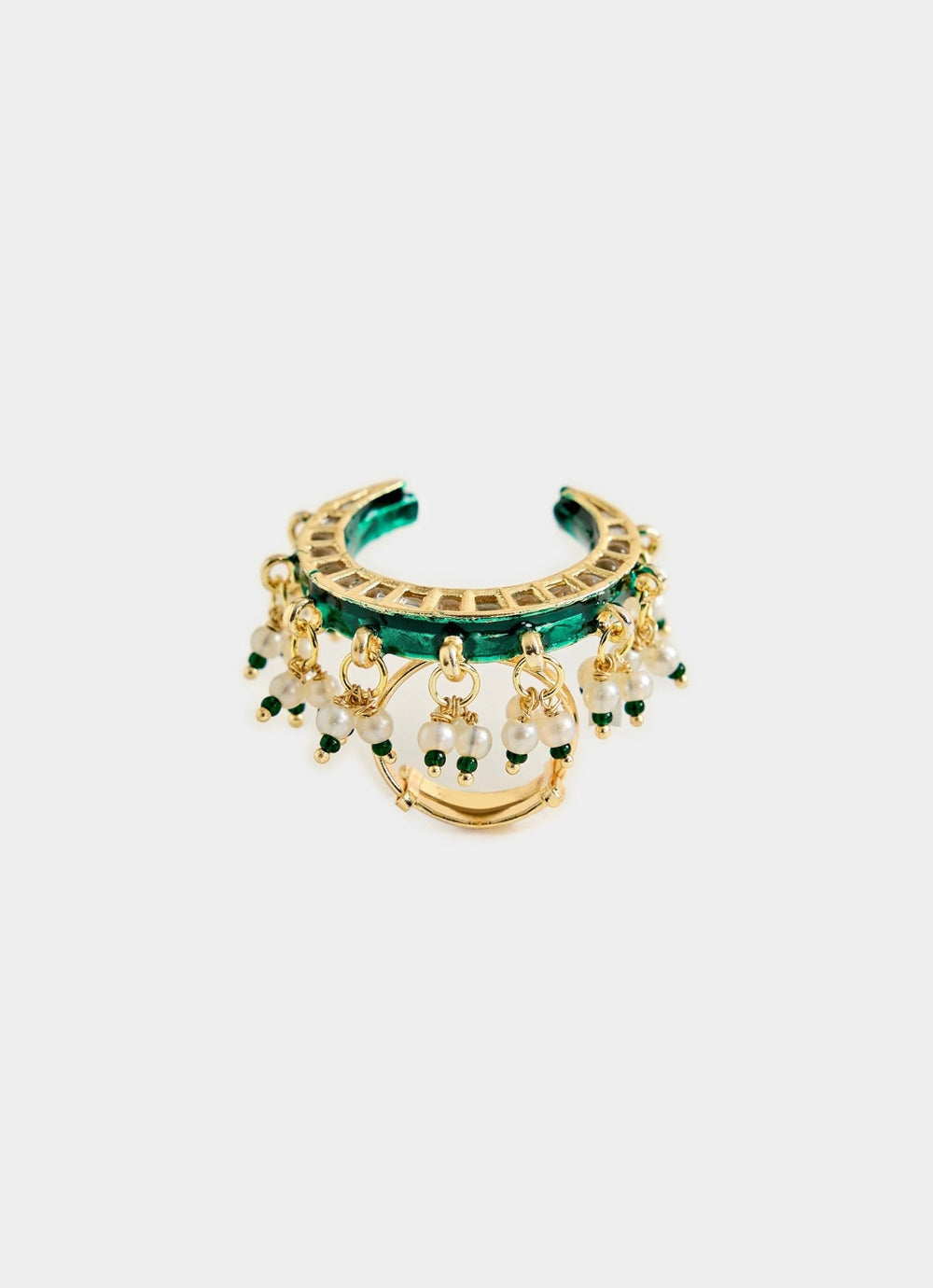 Crescent Kundan Statement Ring Vivinia By Vidhi Mehra - Fabilicious Fashion