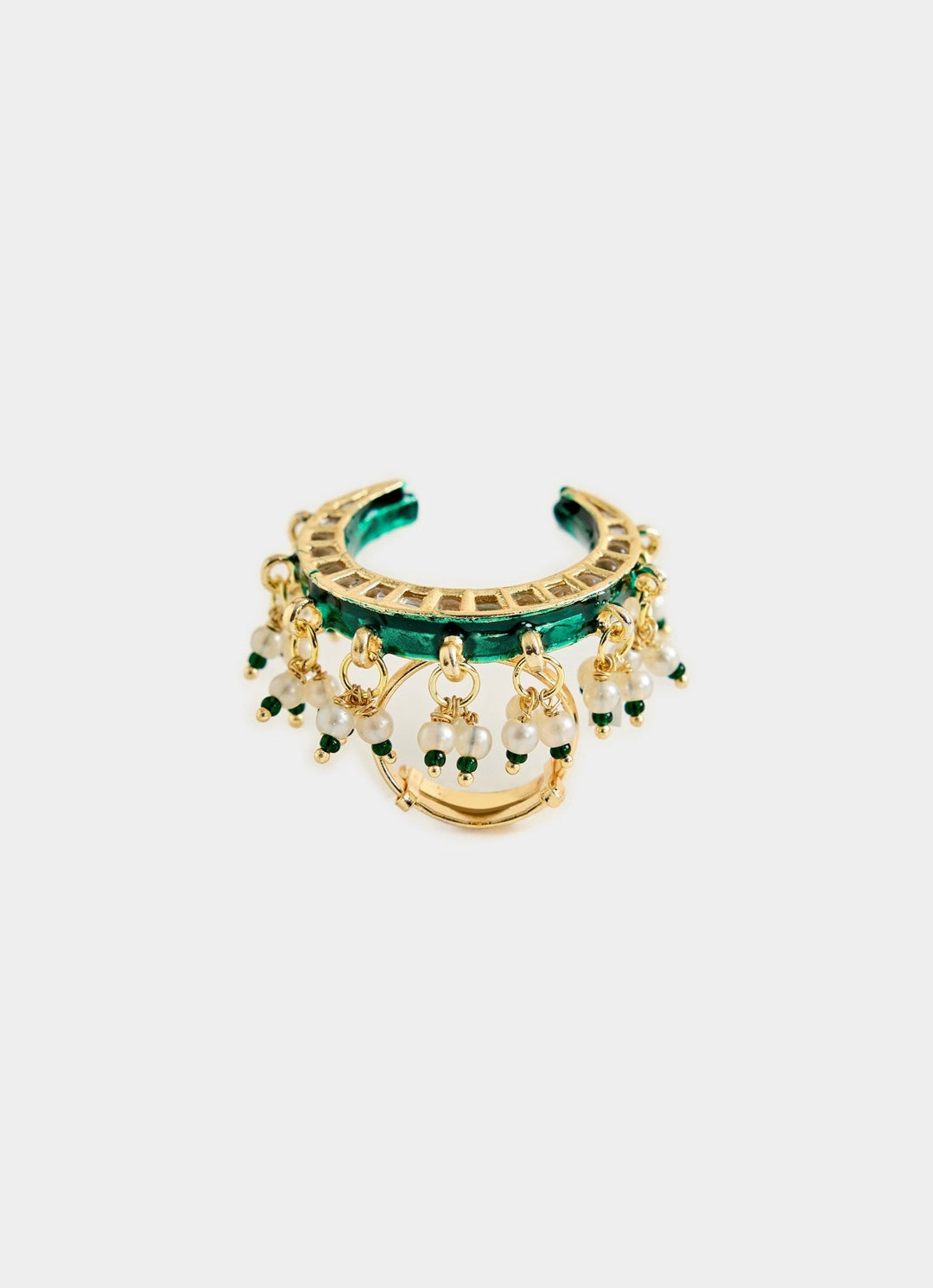 Crescent Kundan Statement Ring Vivinia By Vidhi Mehra - Fabilicious Fashion