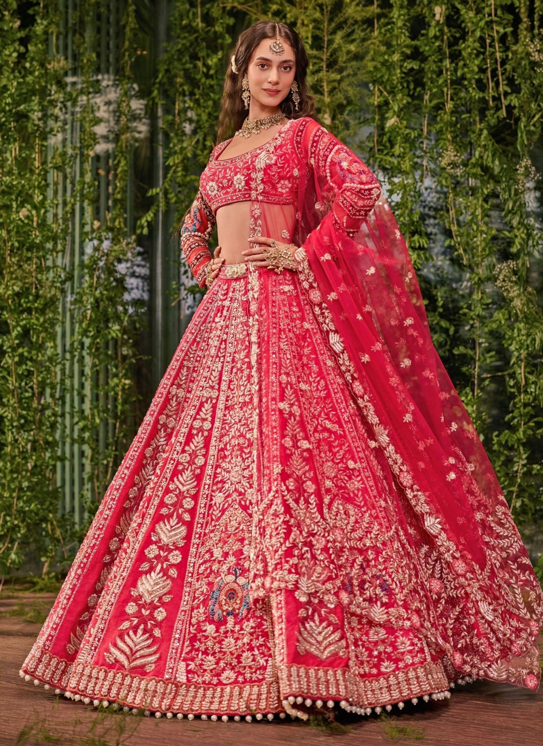 Jigar and Nikita Crimson Red Silk Bridal Lehenga SetFabilicious Fashion