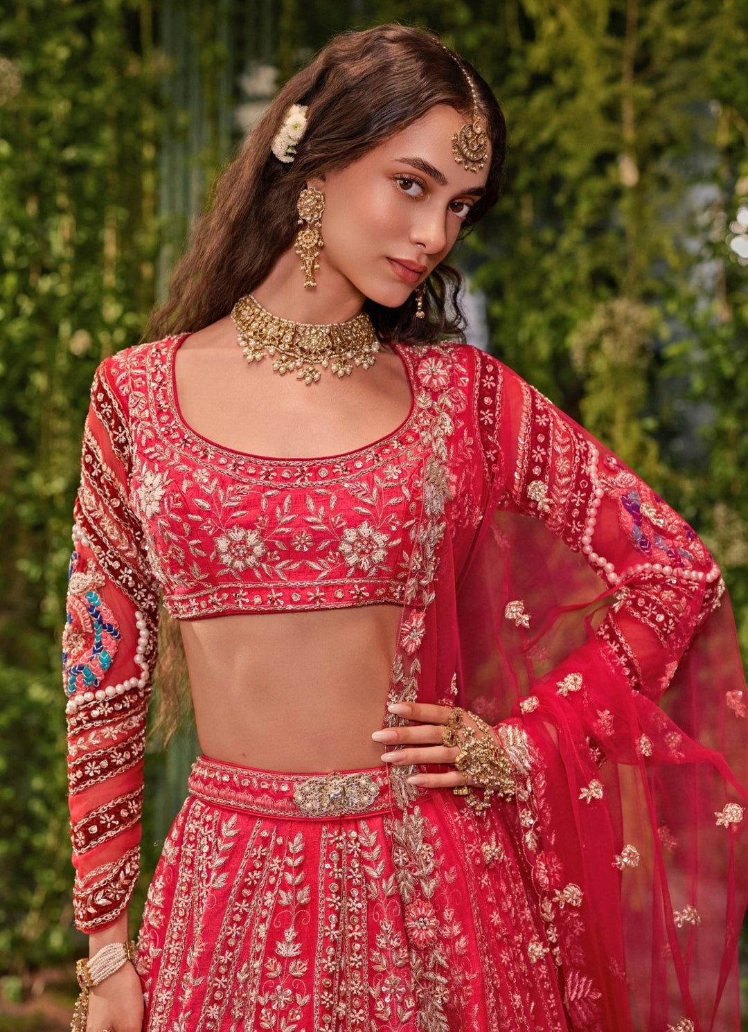 Jigar and Nikita Crimson Red Silk Bridal Lehenga SetFabilicious Fashion