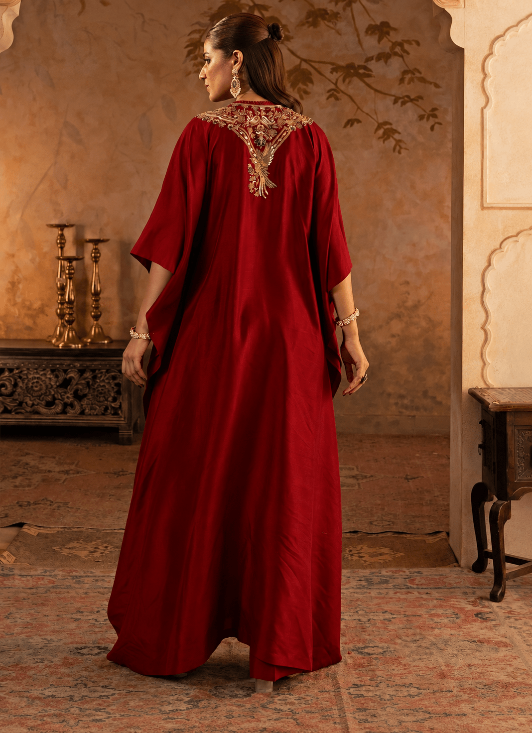 Angad Singh Crimson Red Silk KaftanFabilicious Fashion