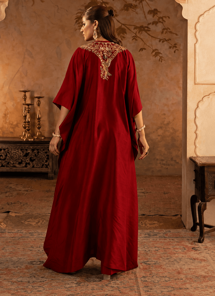 Angad Singh Crimson Red Silk KaftanFabilicious Fashion
