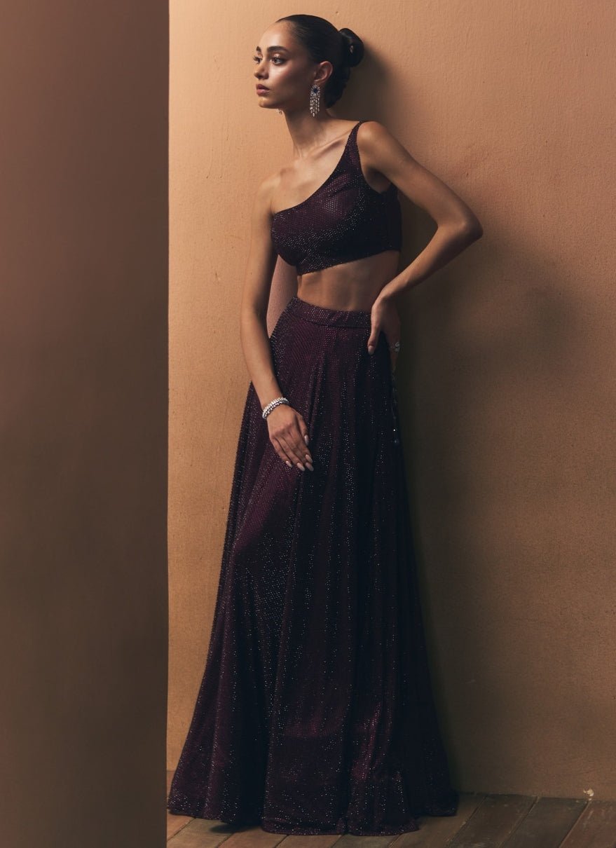 Angad Singh Crimson Red Soft Net Lehenga SetFabilicious Fashion