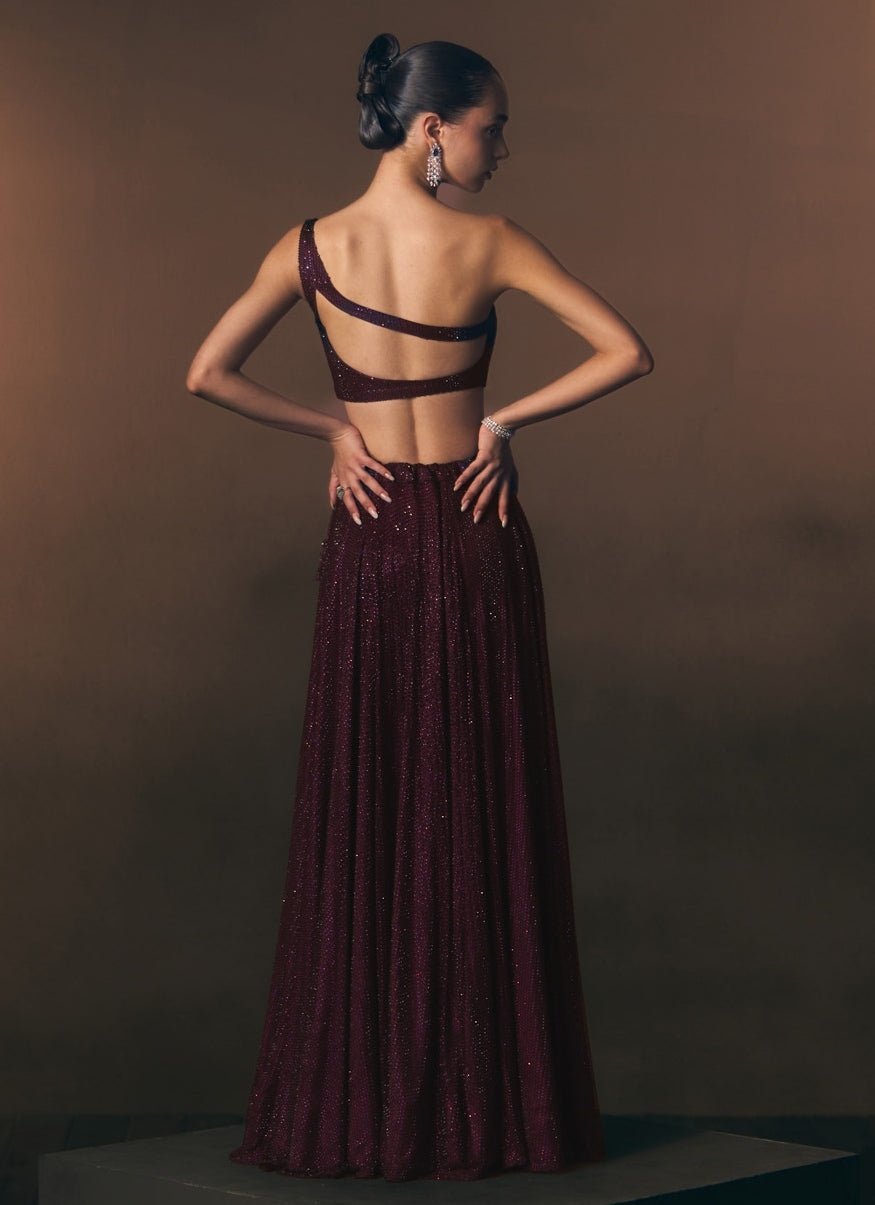 Angad Singh Crimson Red Soft Net Lehenga SetFabilicious Fashion