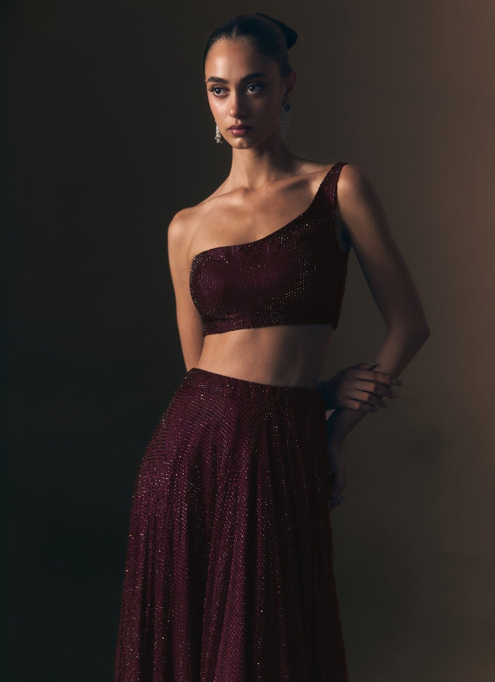 Angad Singh Crimson Red Soft Net Lehenga SetFabilicious Fashion
