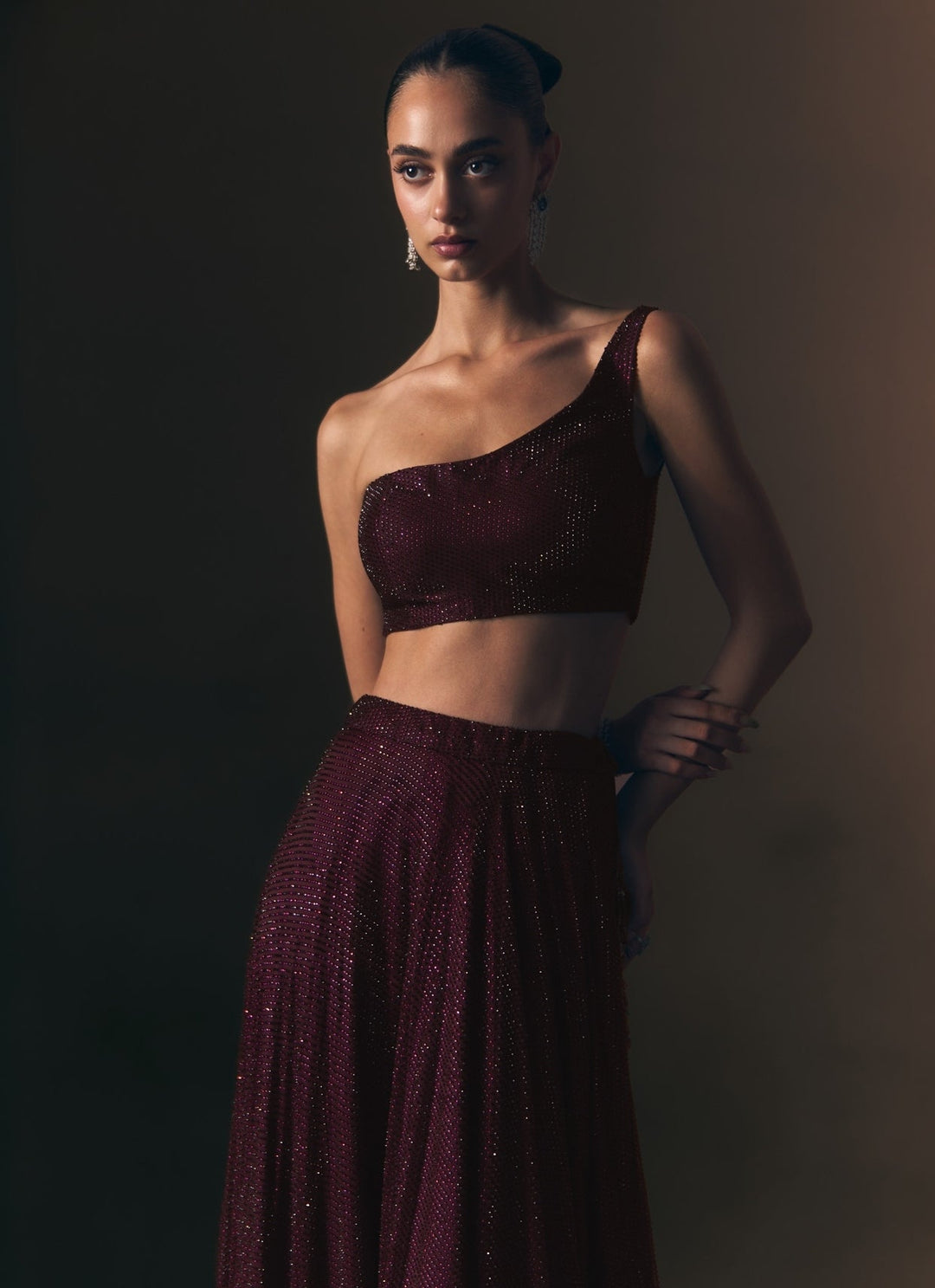 Angad Singh Crimson Red Soft Net Lehenga SetFabilicious Fashion