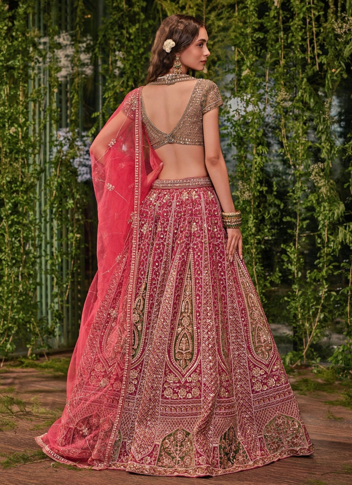Jigar and Nikita Deep Red Silk Bridal Lehenga SetFabilicious Fashion