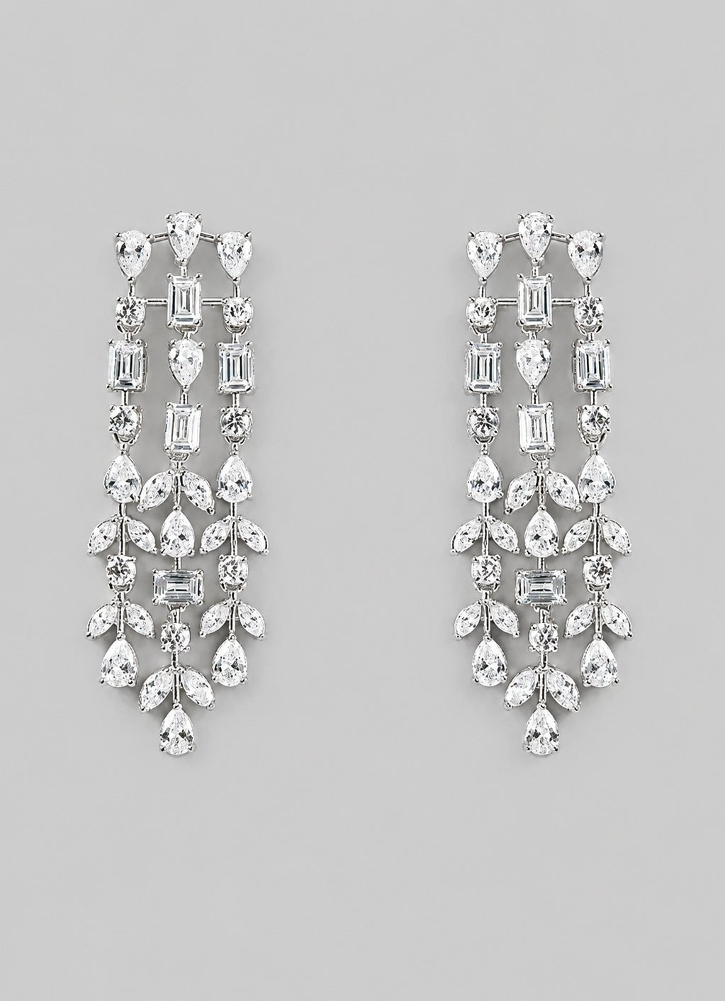 Zevar by Geeta Diamond Contemporary Dangler EarringsFabilicious Fashion