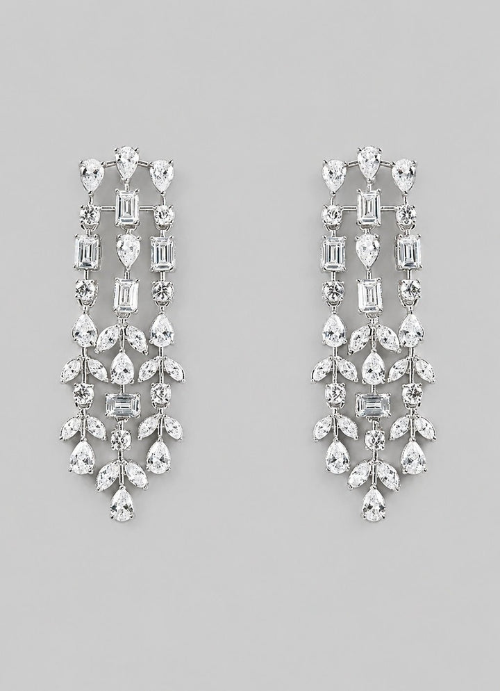 Zevar by Geeta Diamond Contemporary Dangler EarringsFabilicious Fashion