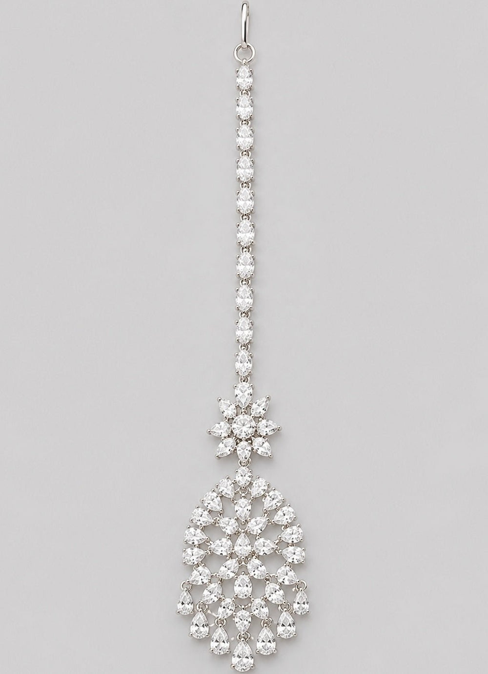 Zevar by Geeta Diamond Studded White Finish MaangtikkaFabilicious Fashion
