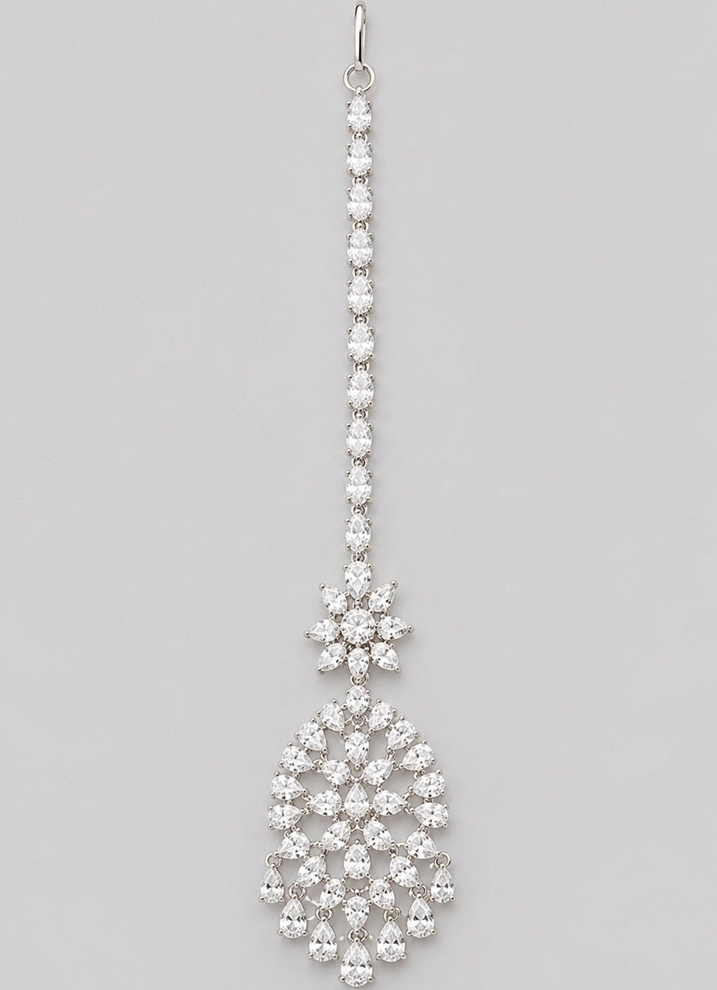 Zevar by Geeta Diamond Studded White Finish MaangtikkaFabilicious Fashion