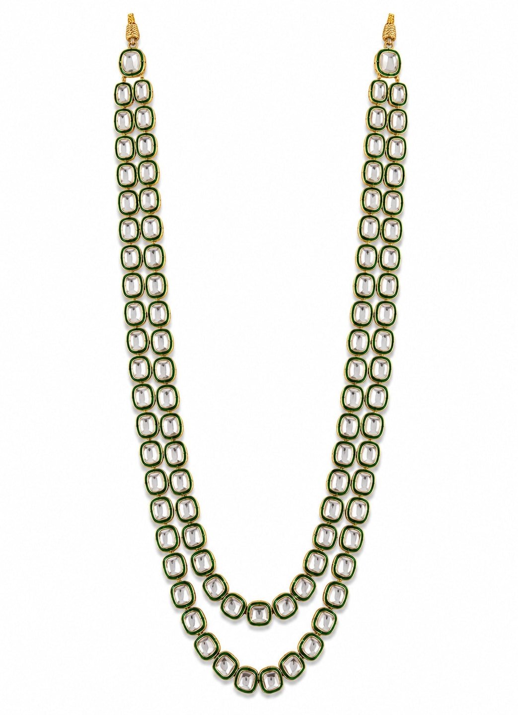 Vivinia By Vidhi Mehra Double Layer Green Kundan NecklaceFabilicious Fashion