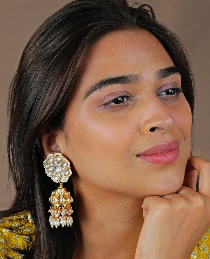 Double Layered Floral Bridal Necklace Set Riana by Shikha Jindal - Fabilicious Fashion