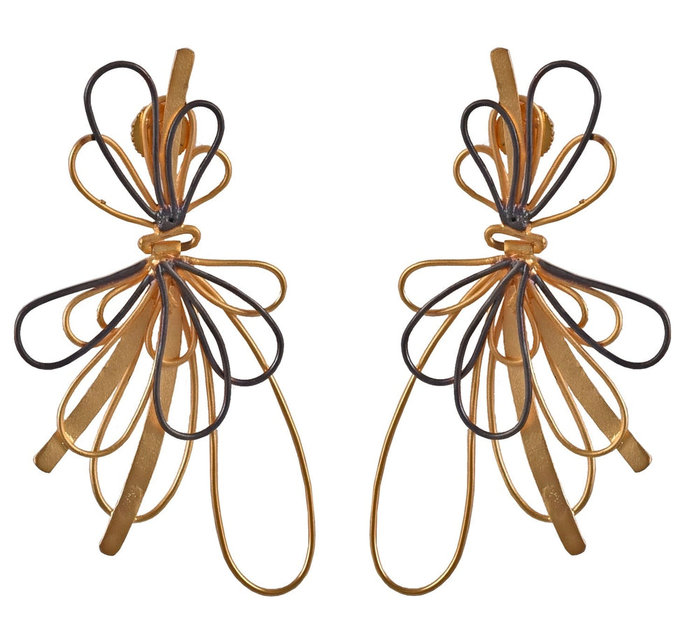 Dual Colour Drop Down Earrings Zaza By Somya - Fabilicious Fashion