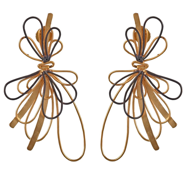 Dual Colour Drop Down Earrings Zaza By Somya - Fabilicious Fashion