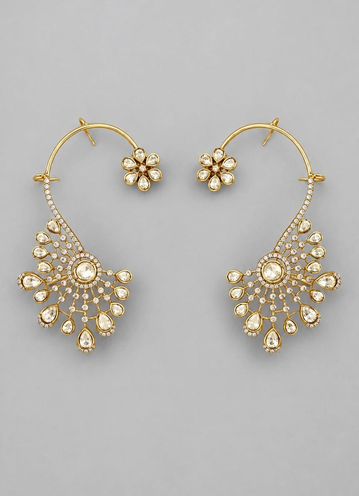Zevar by Geeta Dual Tone Kundan And Polki EarcuffsFabilicious Fashion