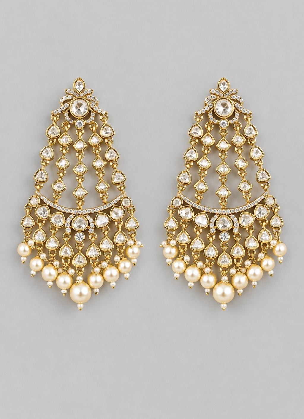 Zevar by Geeta Dual Tone Kundan Polki Dangler EarringsFabilicious Fashion