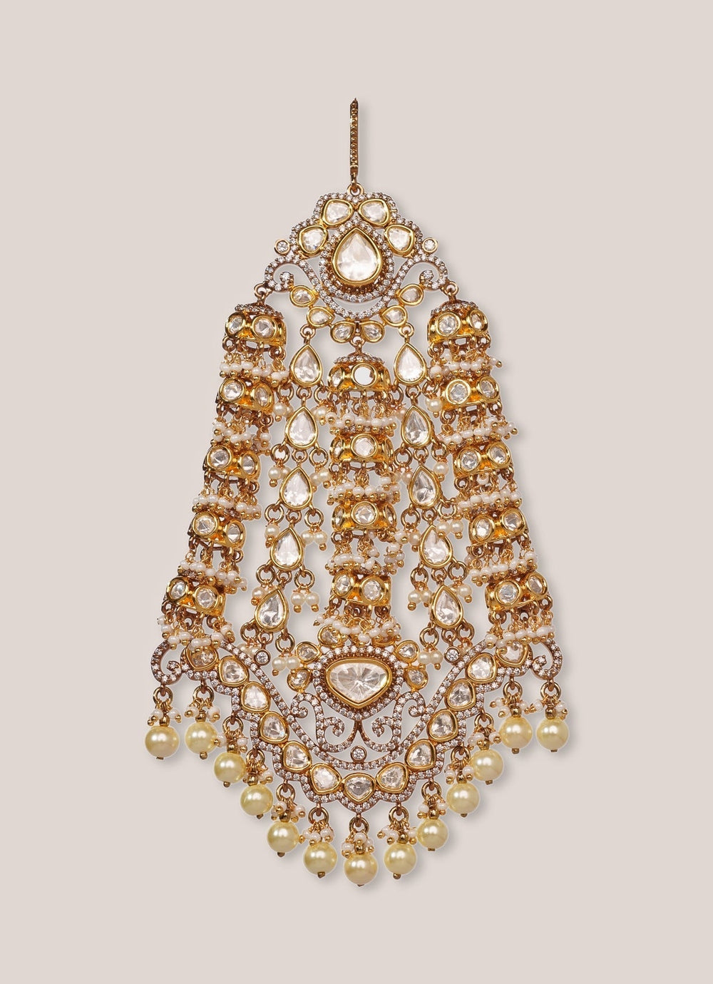Dual Tone Kundan Polki Studded Bridal Passa Zevar by Geeta - Fabilicious Fashion