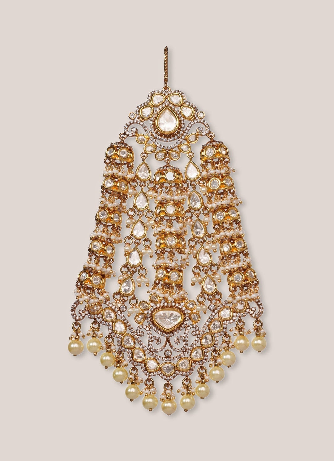 Dual Tone Kundan Polki Studded Bridal Passa Zevar by Geeta - Fabilicious Fashion