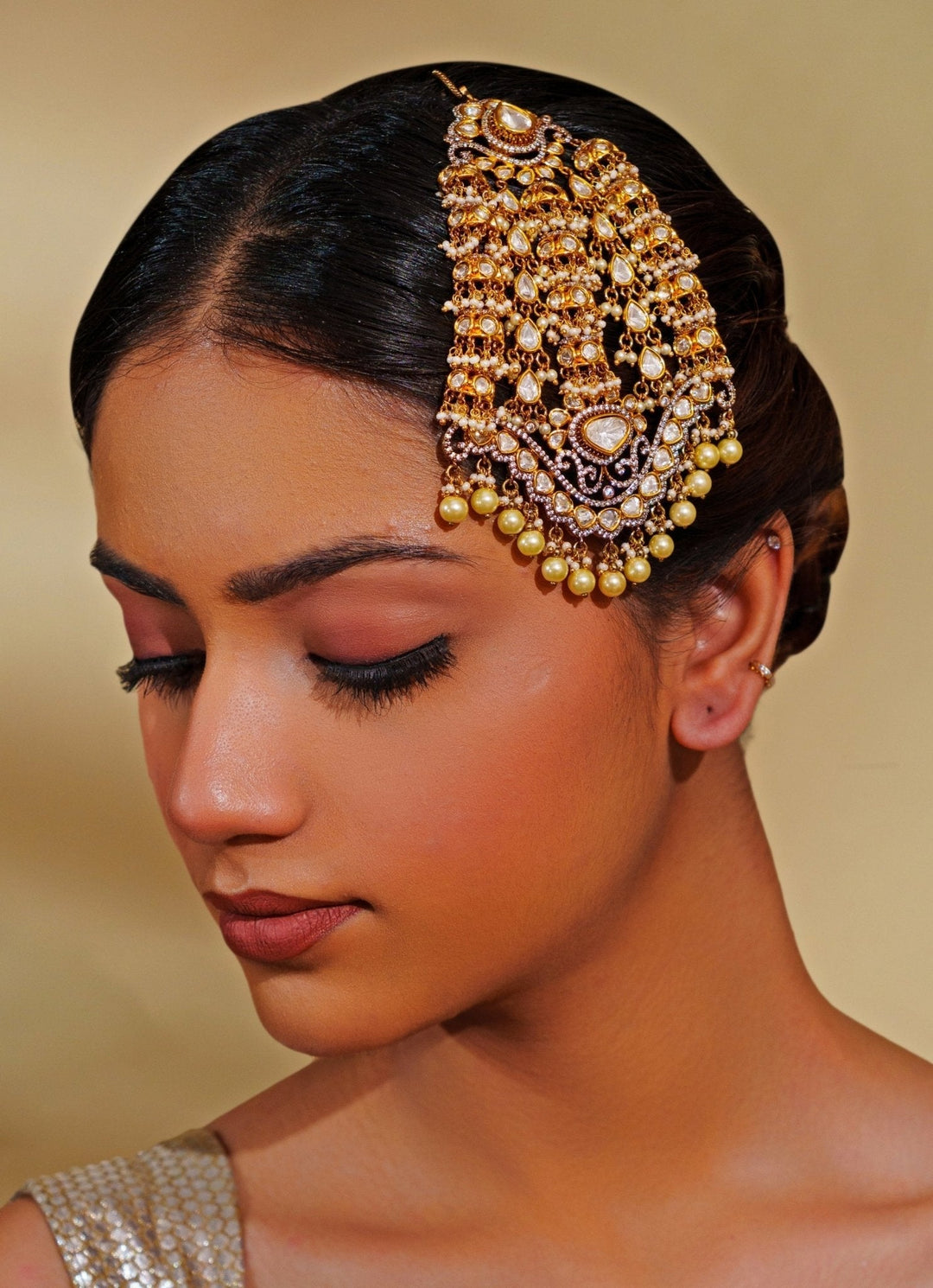 Dual Tone Kundan Polki Studded Bridal Passa Zevar by Geeta - Fabilicious Fashion