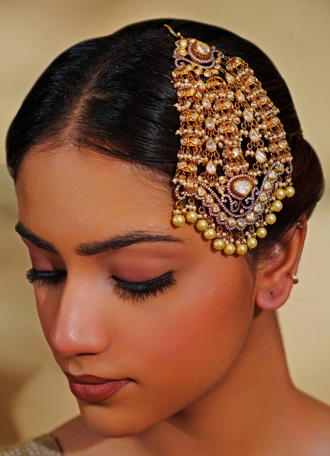 Dual Tone Kundan Polki Studded Bridal Passa Zevar by Geeta - Fabilicious Fashion