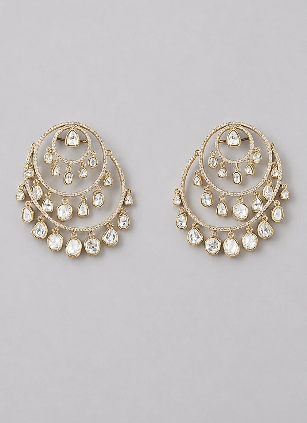 Zevar by Geeta Dual Tone Polki ChandbaaliFabilicious Fashion