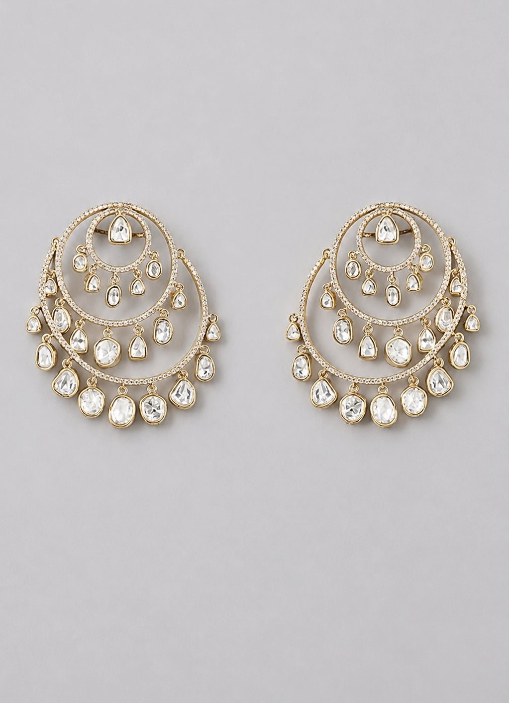 Zevar by Geeta Dual Tone Polki ChandbaaliFabilicious Fashion