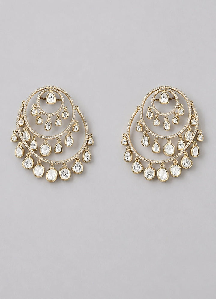 Zevar by Geeta Dual Tone Polki ChandbaaliFabilicious Fashion