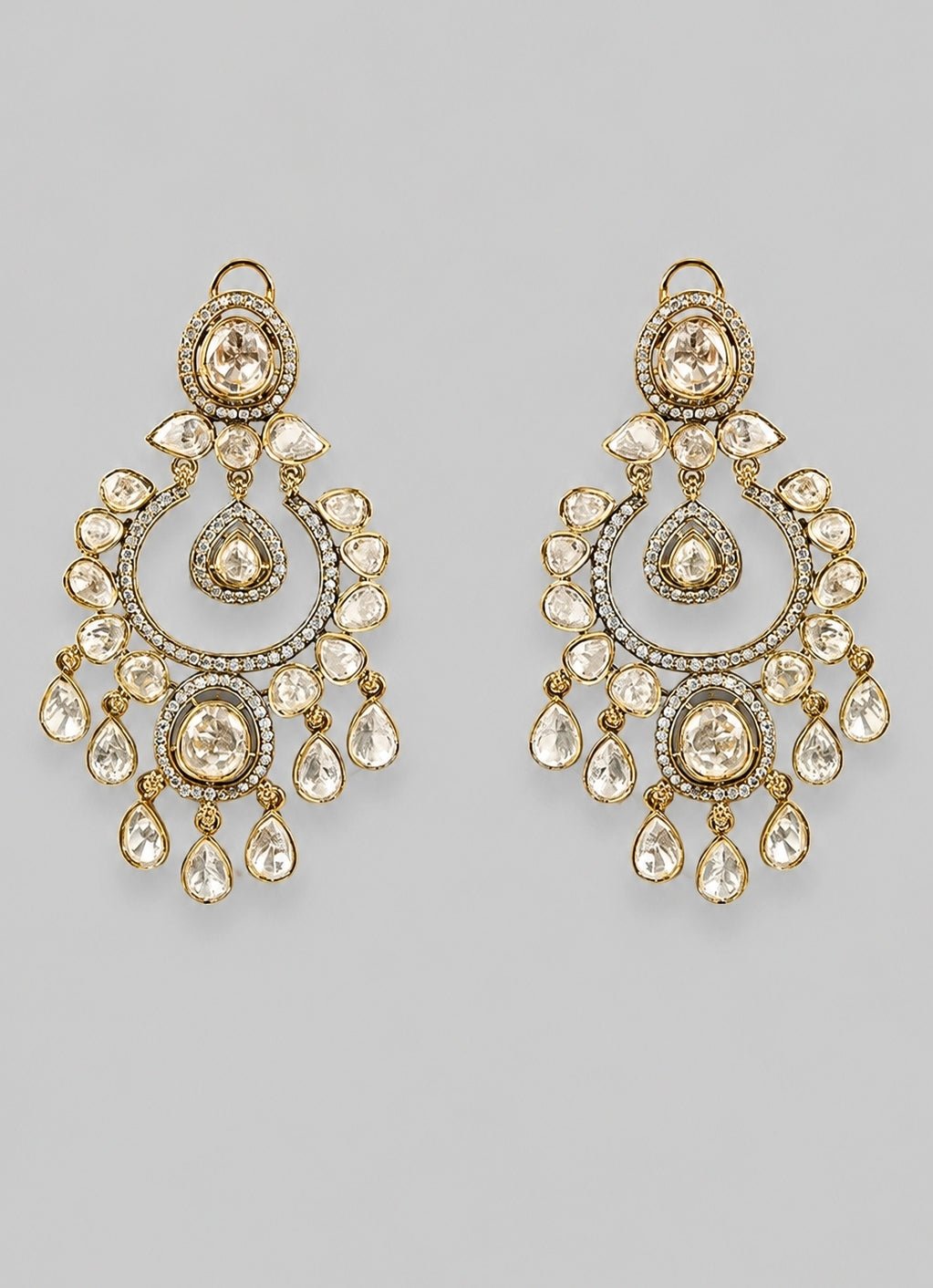 Zevar by Geeta Dual Tone Polki ChandbaaliFabilicious Fashion