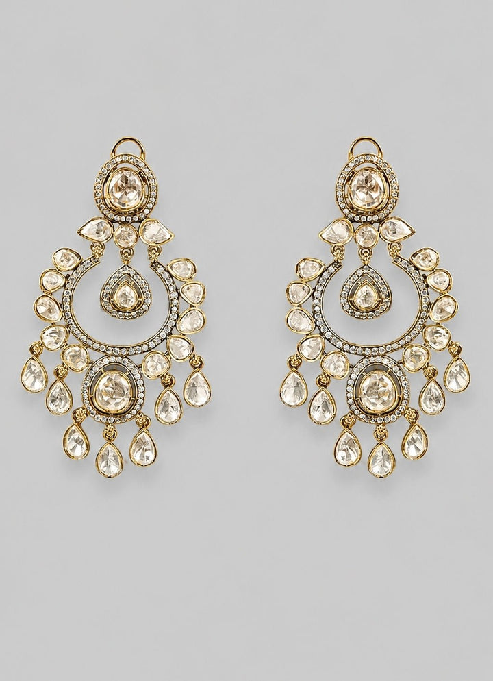 Zevar by Geeta Dual Tone Polki ChandbaaliFabilicious Fashion