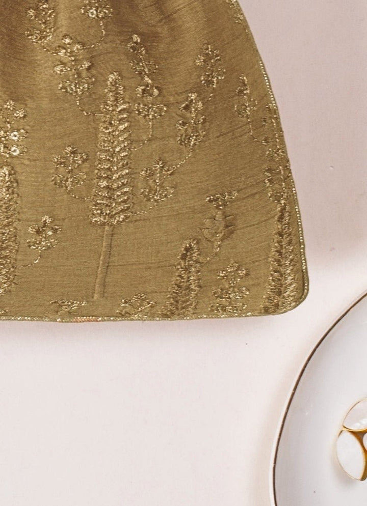 Dull Gold Embroidered Potli AMYRA - Fabilicious Fashion