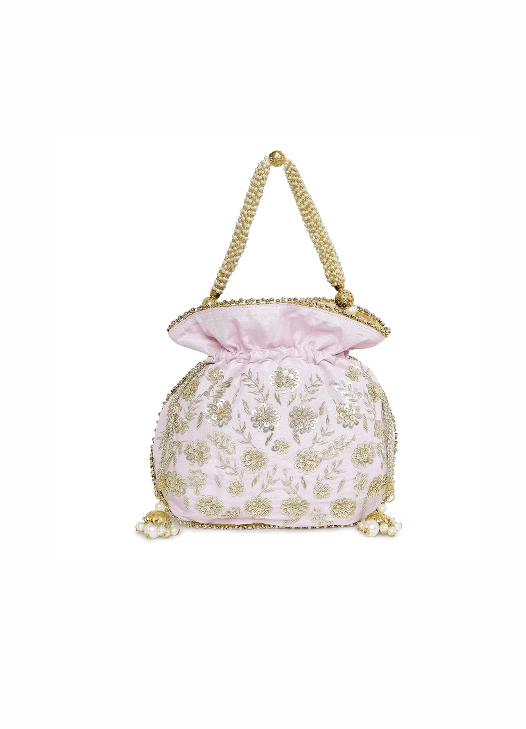 Dust Pink Pearl Potli The Purple Sack - Fabilicious Fashion