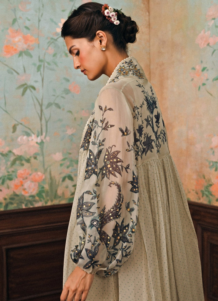 Paulmi and Harsh Dusty Beige Cotton Silk Kurta Pants Set With JacketFabilicious Fashion