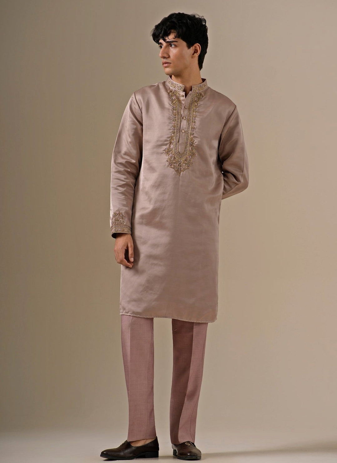 Darzi House Dusty Lavender Silk Blend Kurta SetFabilicious Fashion