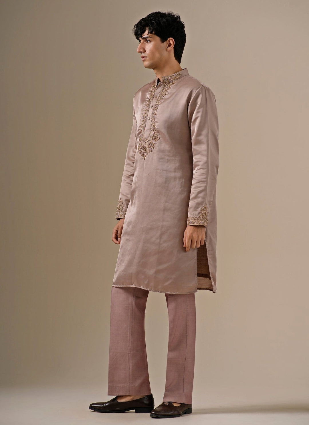Darzi House Dusty Lavender Silk Blend Kurta SetFabilicious Fashion